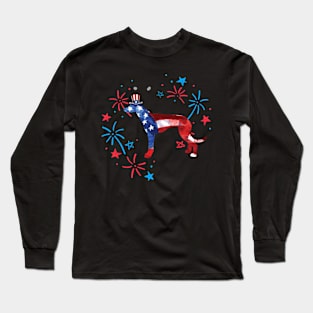 Greyhound Uncle Sam Hat 4Th Of July Long Sleeve T-Shirt